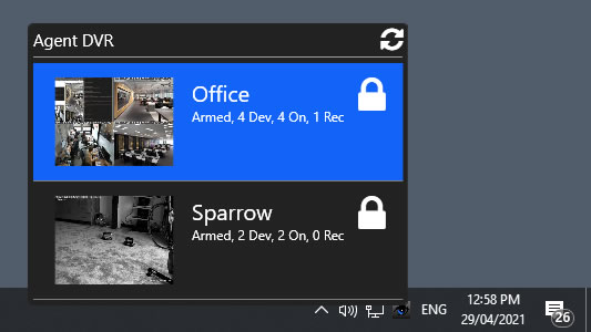 Agent DVR Tray App